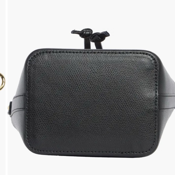 Valentino- Made in Italy-Black Crossbody Bucket Bag with Gold Chain - Picture 6 of 6